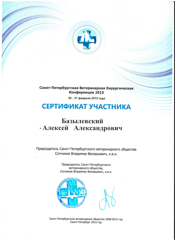sertifikat-14 Базылевский Алексей Александрович