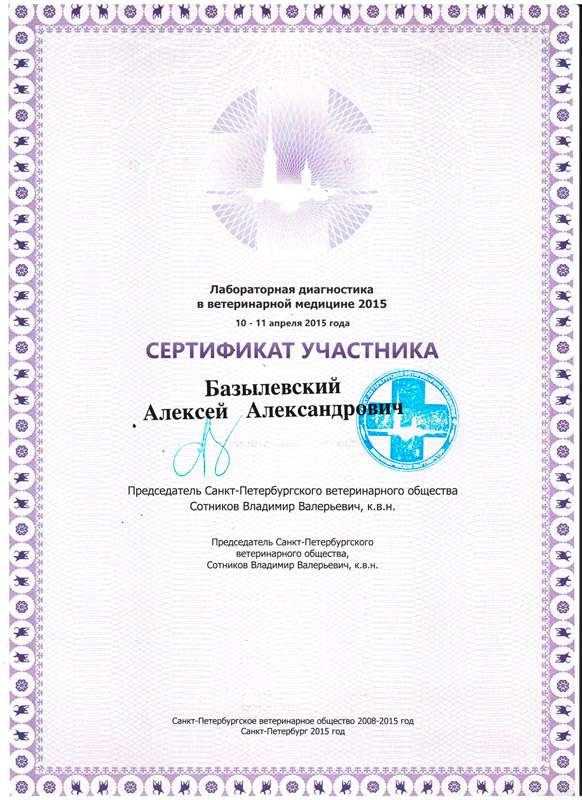 sertifikat-19 Базылевский Алексей Александрович