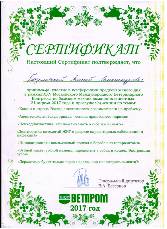 sertifikat-22 Базылевский Алексей Александрович