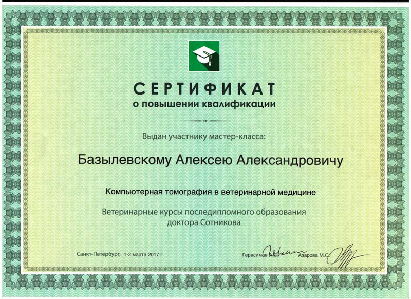 sertifikat-36 Базылевский Алексей Александрович