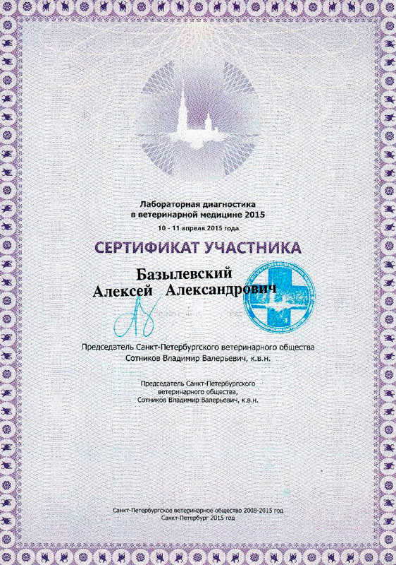 sertifikat-39 Базылевский Алексей Александрович